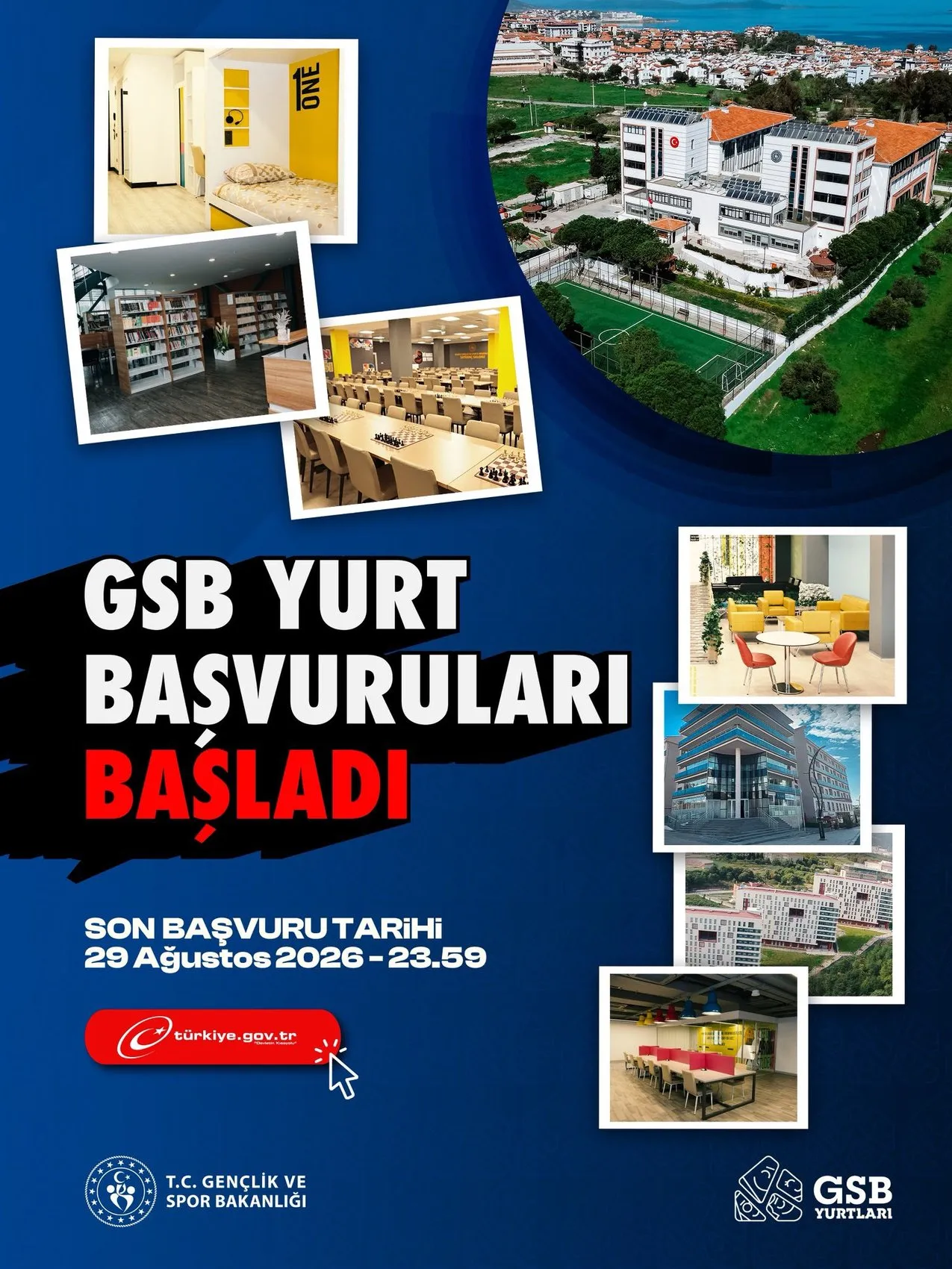 GSB yurtları için başvurular açıldı, son tarih 29 Ağustos
