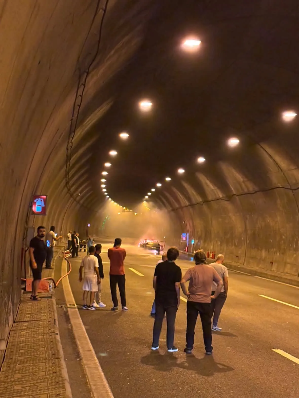 Bolu Dağı Tüneli trafiğini yakan araç yangını