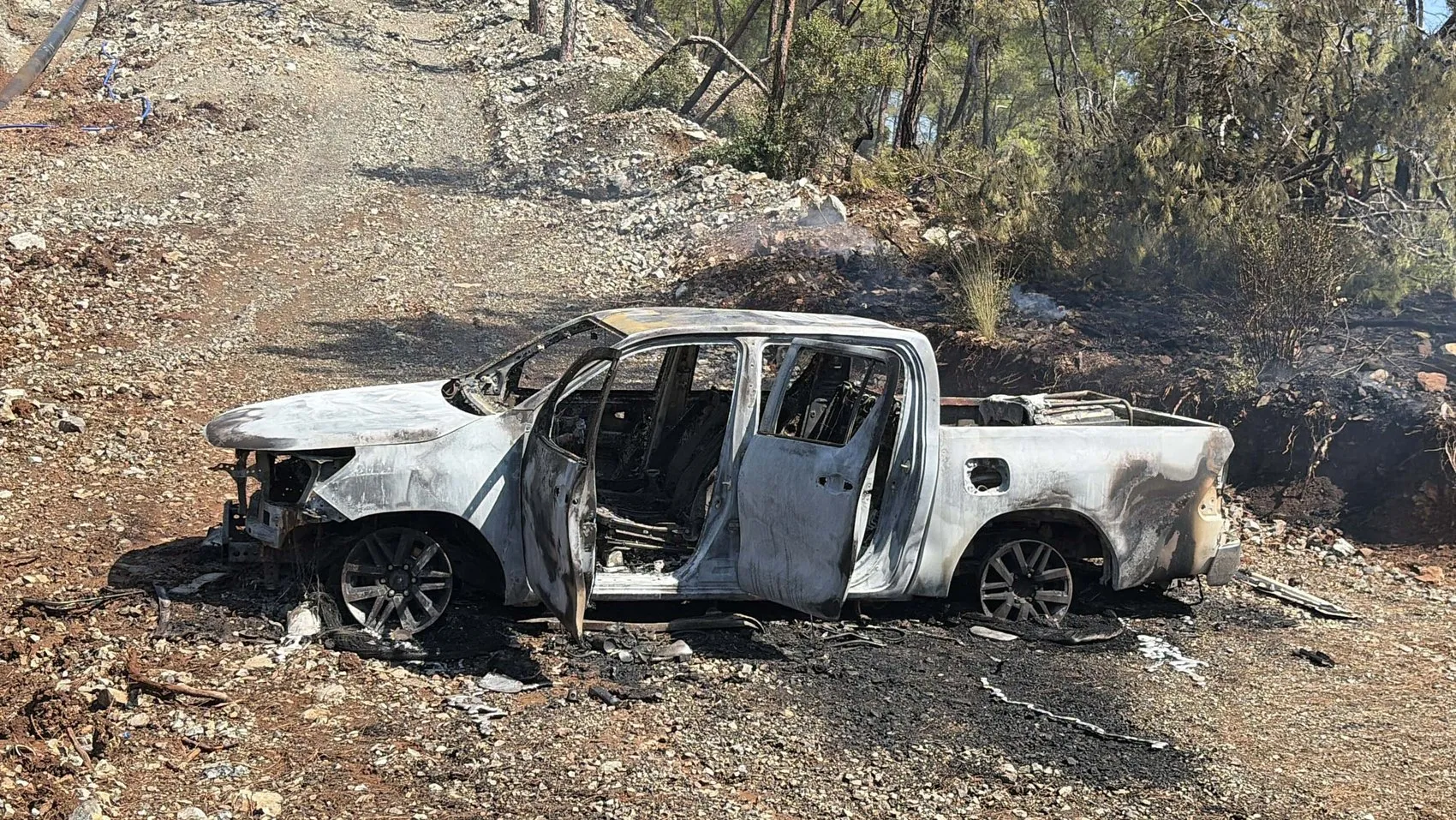 Fethiye'de kamyonet yangını ormana sıçradı