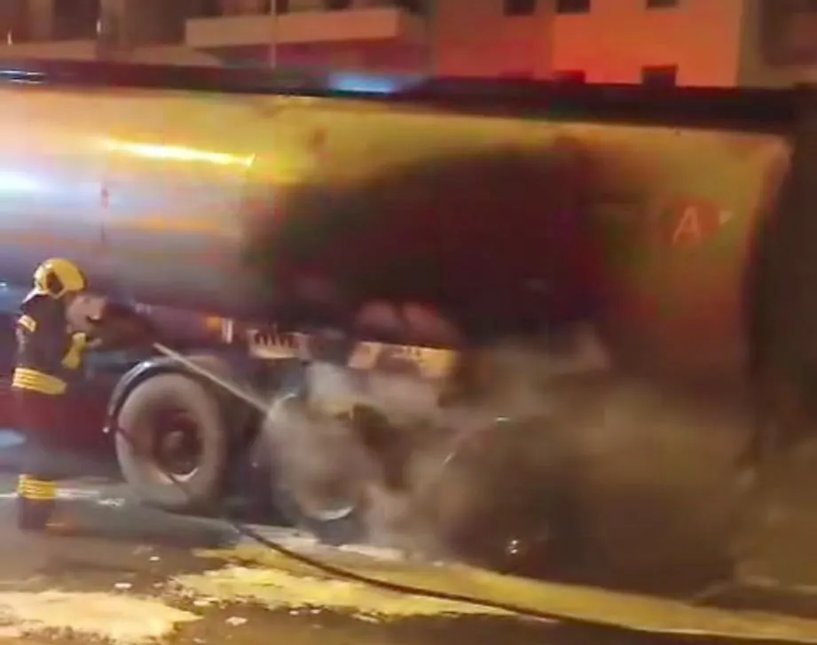 Nurdağı yolunda tanker yangını paniği