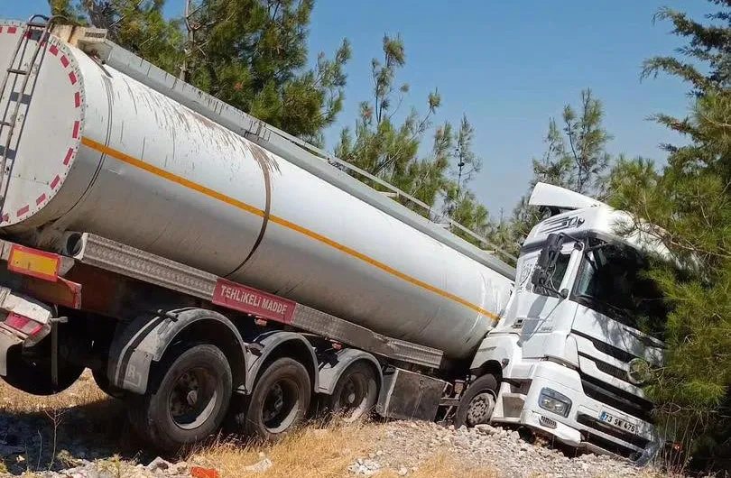 Nurdağı yolunda tanker kazası