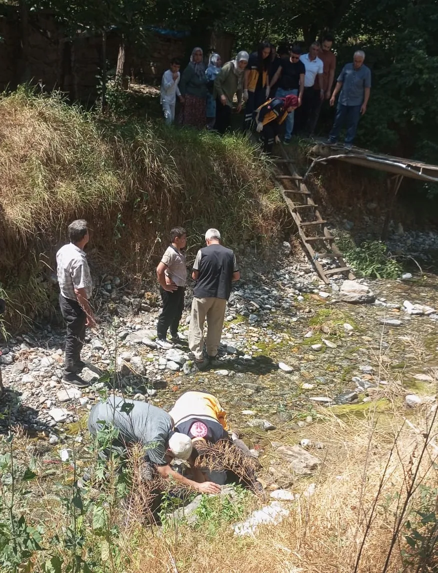 Kayseri'de dede ve iki torununu taşıyan araç dereye uçtu