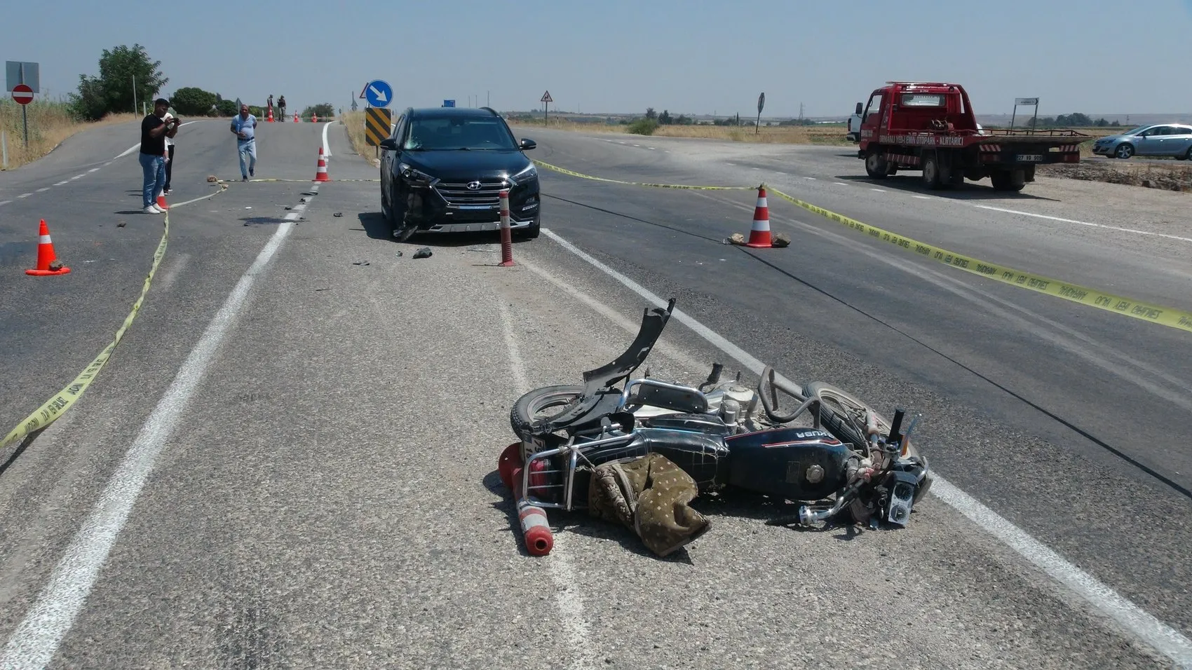 Kilis kara yolunda motosiklet kazası 60 yaşındaki sürücü hayatını kaybetti