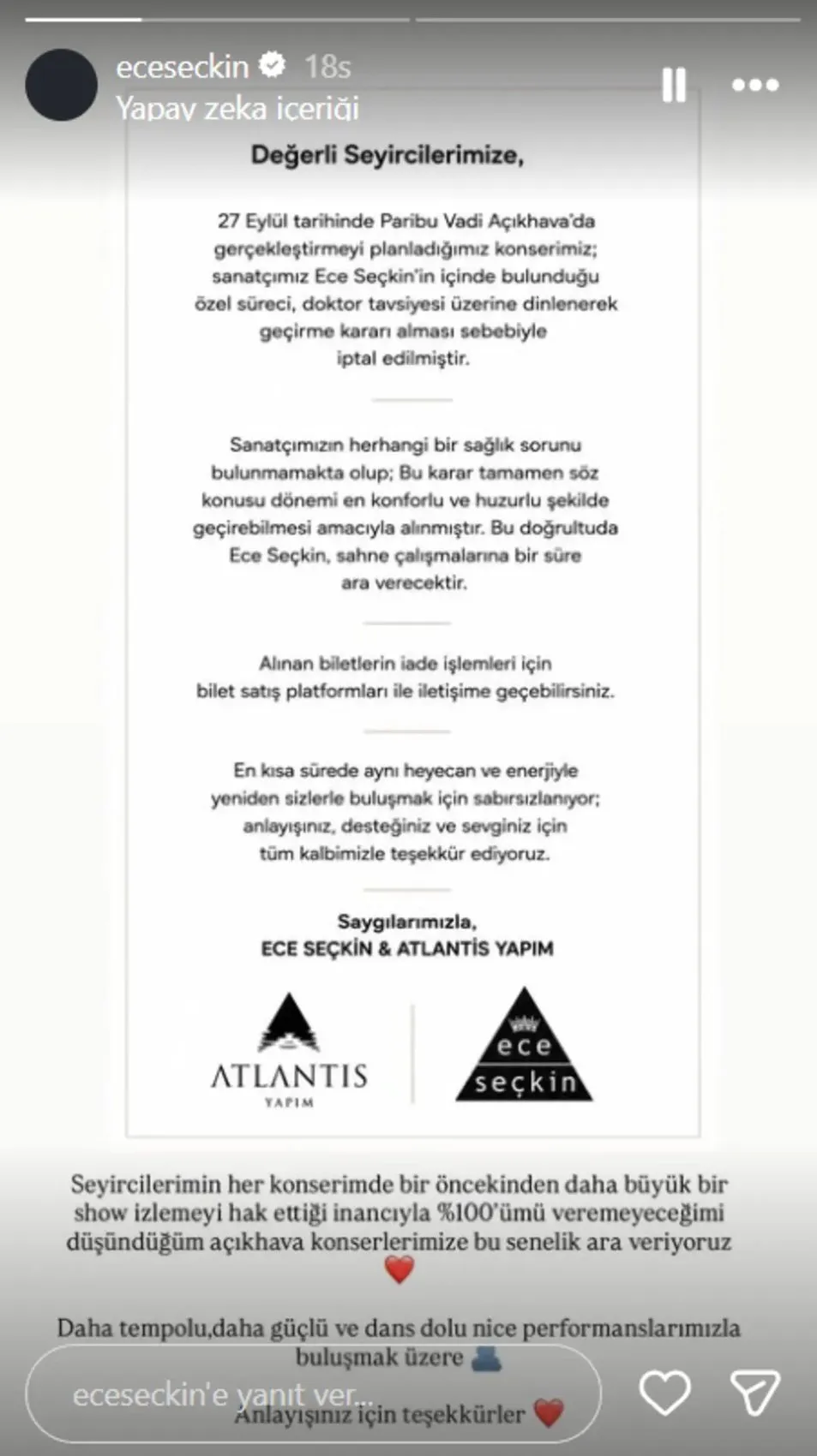 Ece Seçkin tüm konserlerini iptal etti! Hamile olduğu söyleniyordu 1