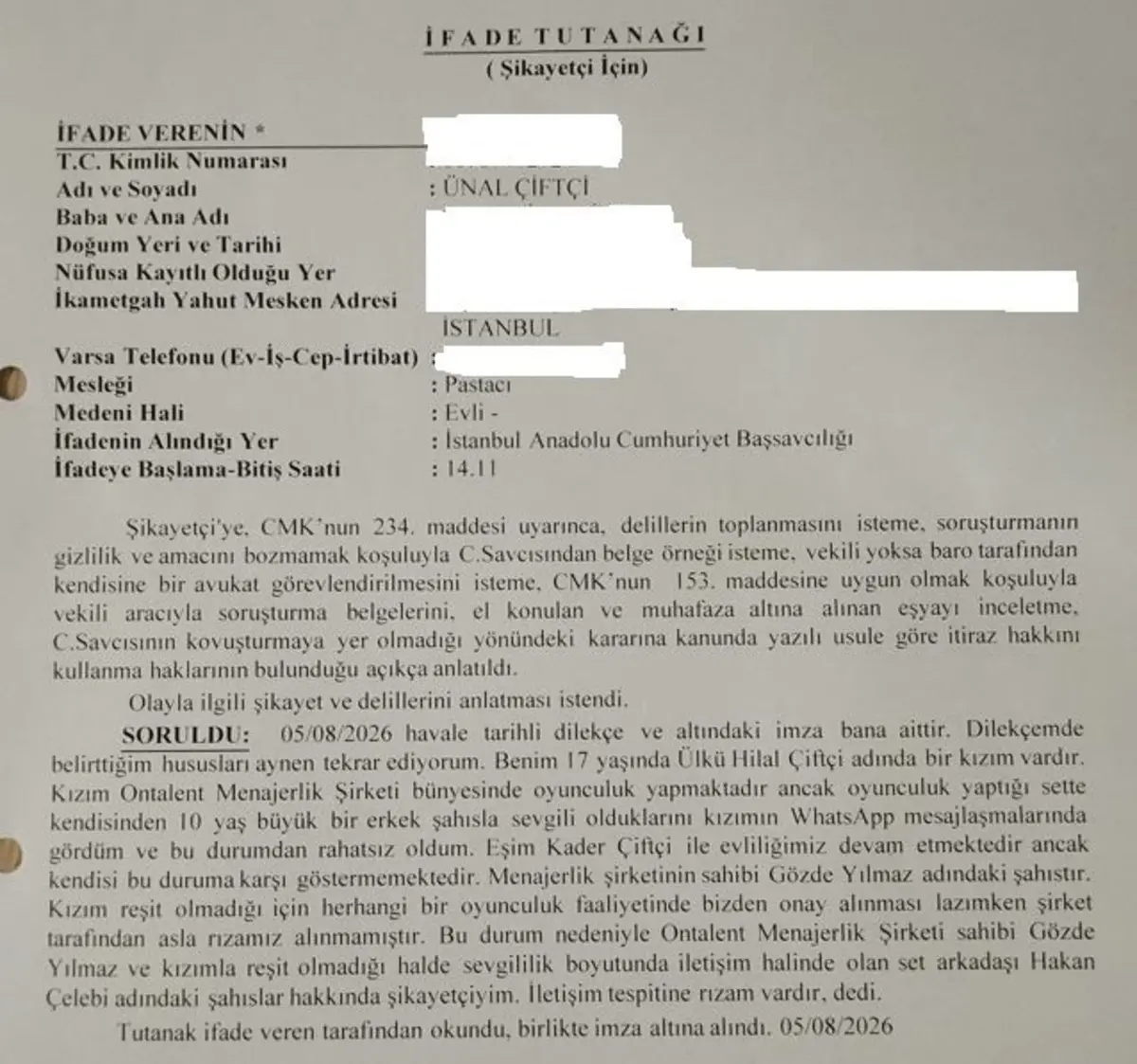 Ülkü Hilal Çiftçi’nin babası, Yeraltı dizisindeki oyuncudan şikayetçi oldu 2