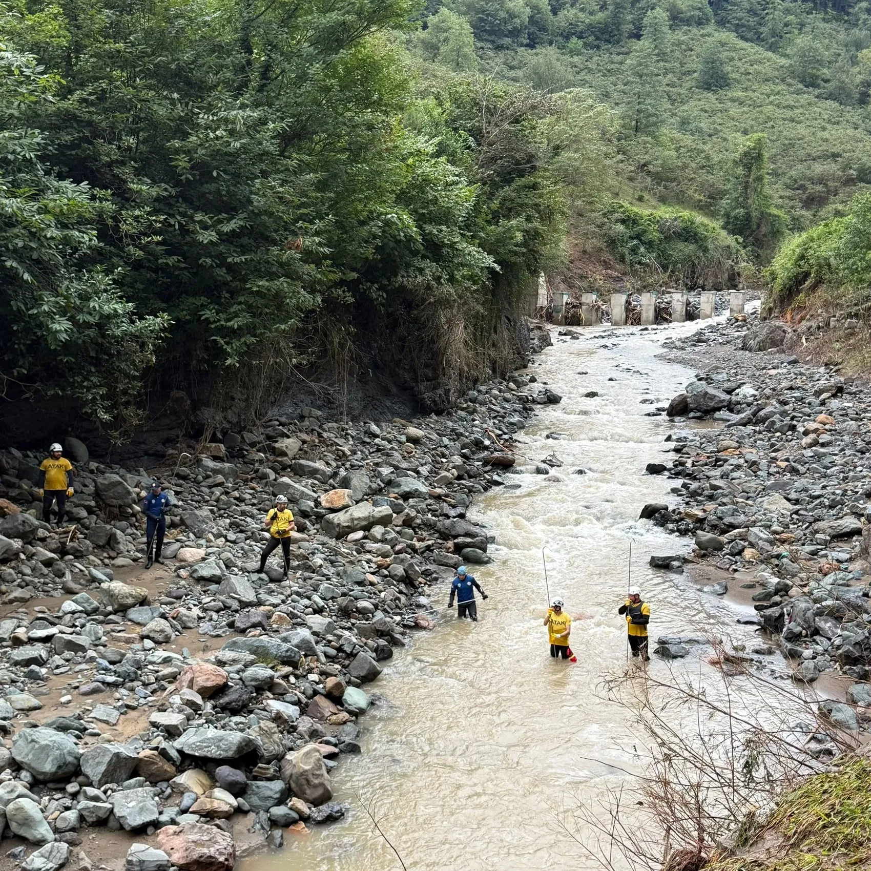 Giresun'da sel sularına kapılan iki kişiyi arama çalışmaları sürüyor