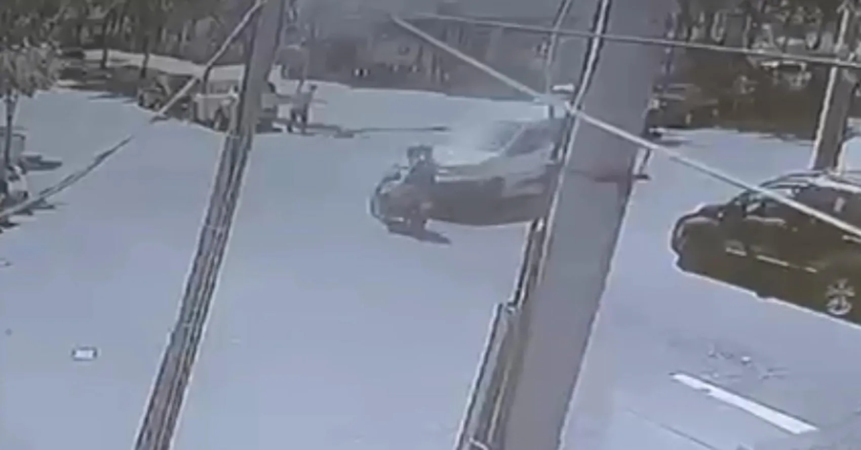 Çorlu'da motosiklet kazası kamerada