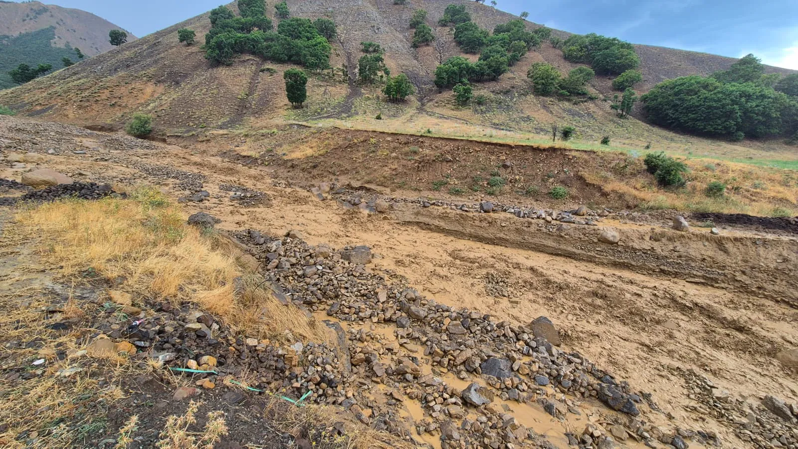 Bingöl'de şiddetli yağış yolu trafiğe kapattı