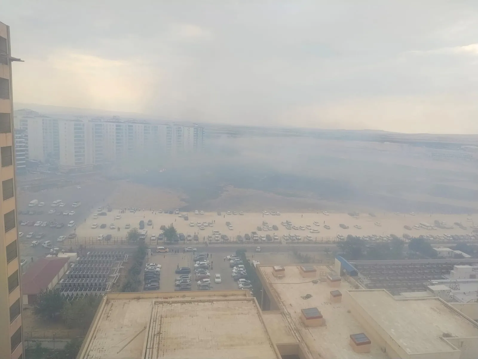 Diyarbakır'da hastane bölgesinde anız yangını paniği yaşandı