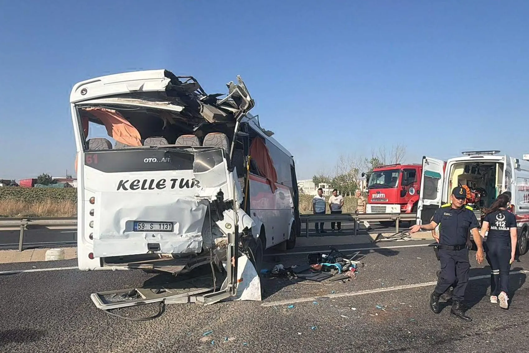 Tekirdağ Ergene yolunda zincirleme kaza 29 yaralı