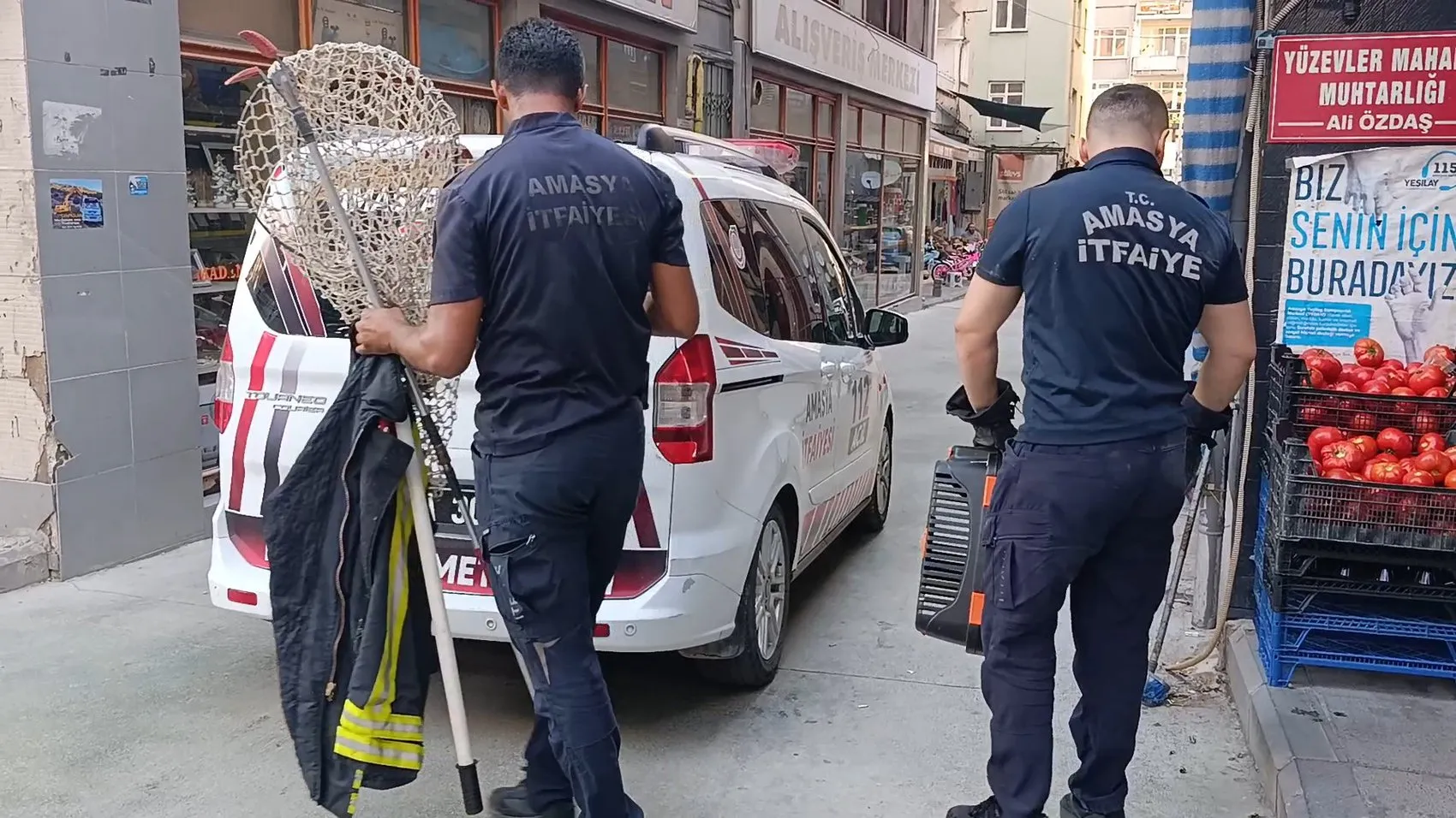 Amasya'da itfaiyeye kök söktüren kedi kurtarma operasyonu