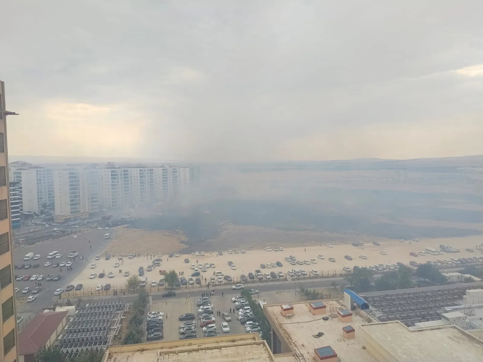Diyarbakır'da hastane bölgesinde anız yangını paniği yaşandı