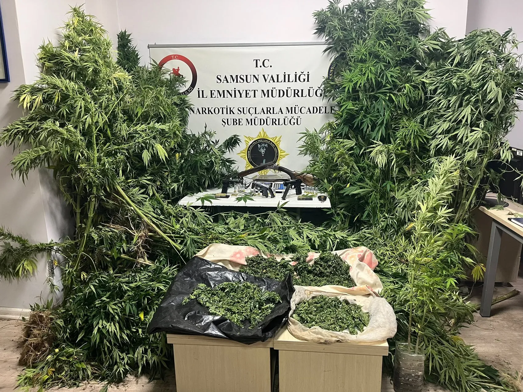 Samsun’da uyuşturucu operasyonu havadan görüntülendi
