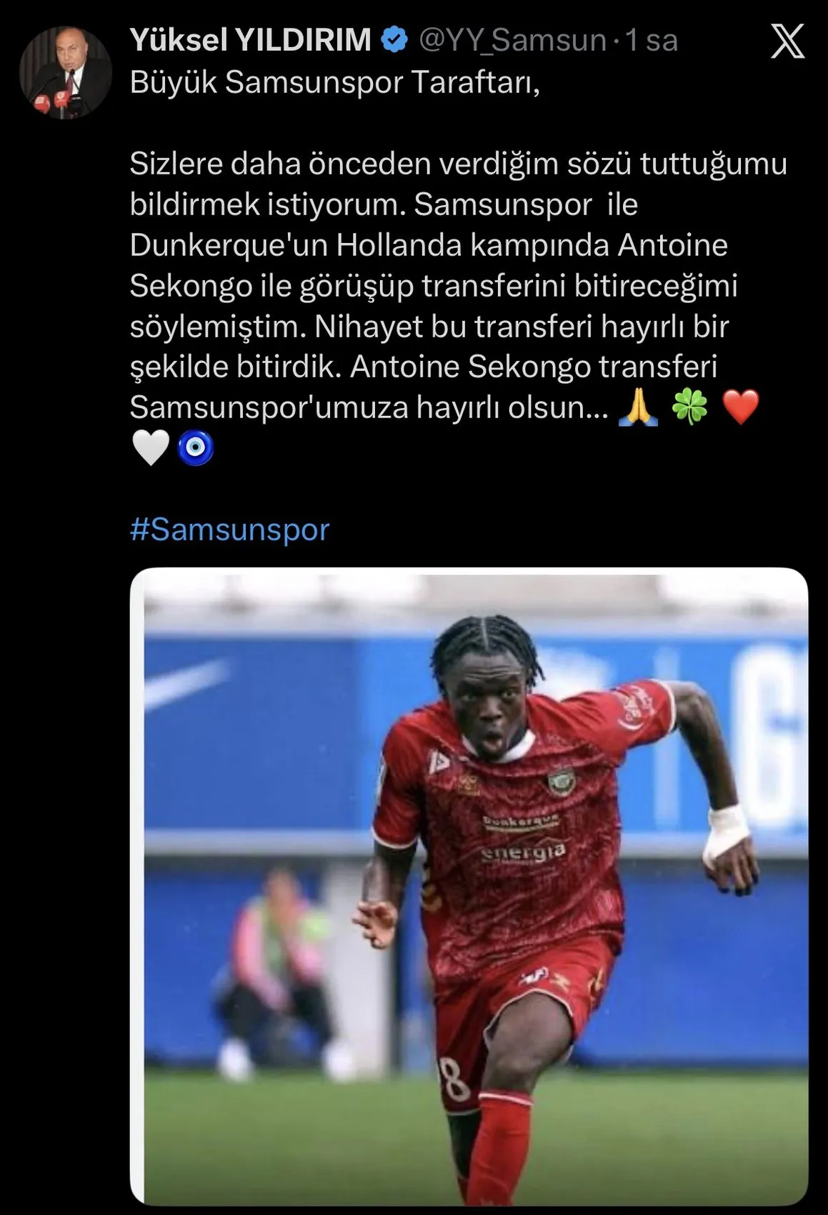 Samsunspor orta saha rotasyonunu Fransız ekibinden gelen isimle güçlendirdi