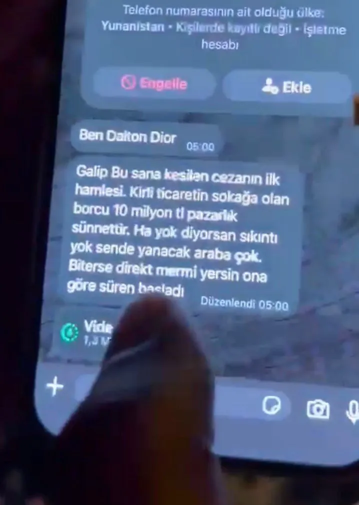 Galeriye kundak, sahibine 10 milyon liralık tehdit mesajı