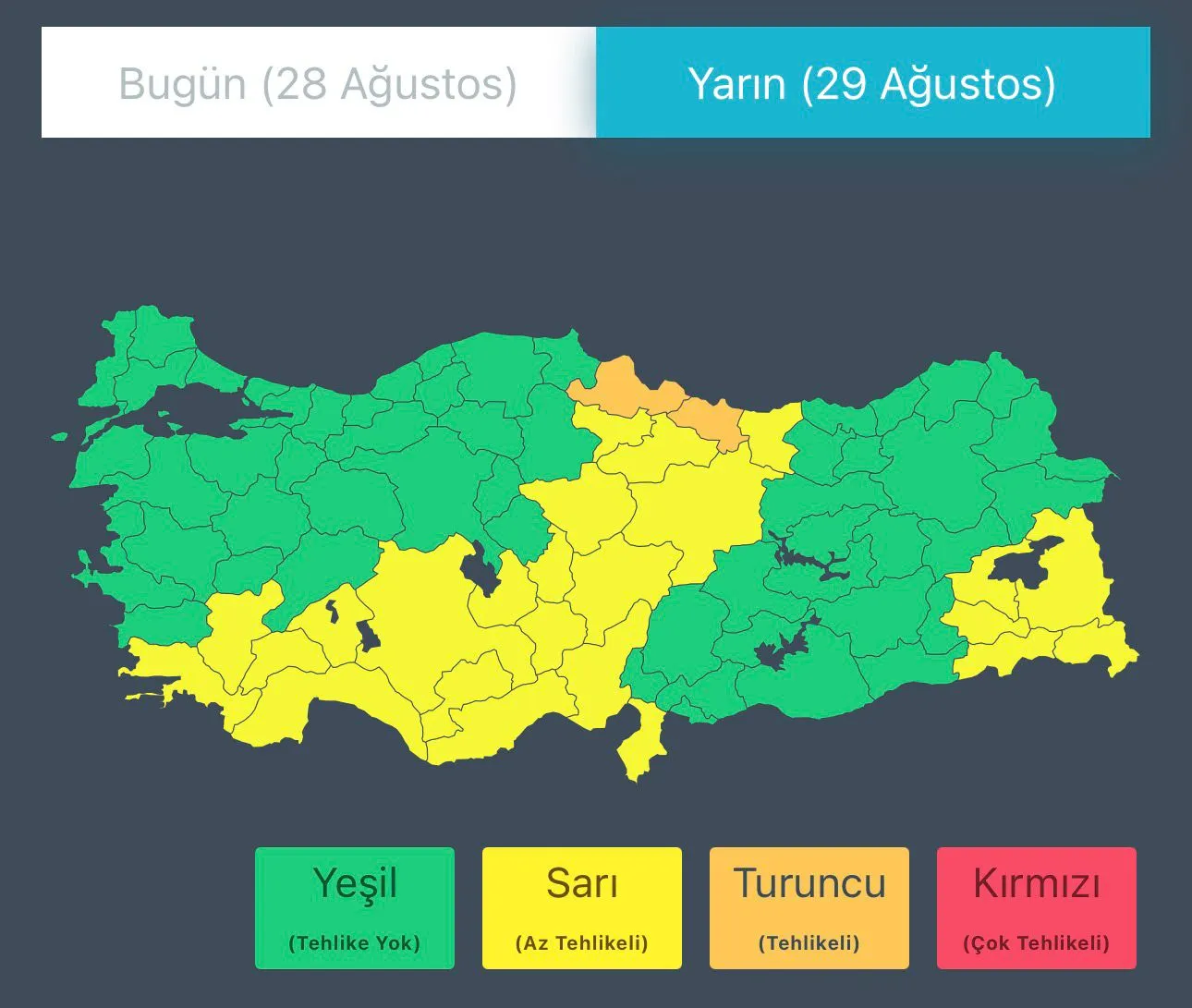 İçişleri Bakanlığı 28-29 Ağustos için sağanak ve fırtına uyarısı yaptı 10 ilde kuvvetli yağış bekleniyor