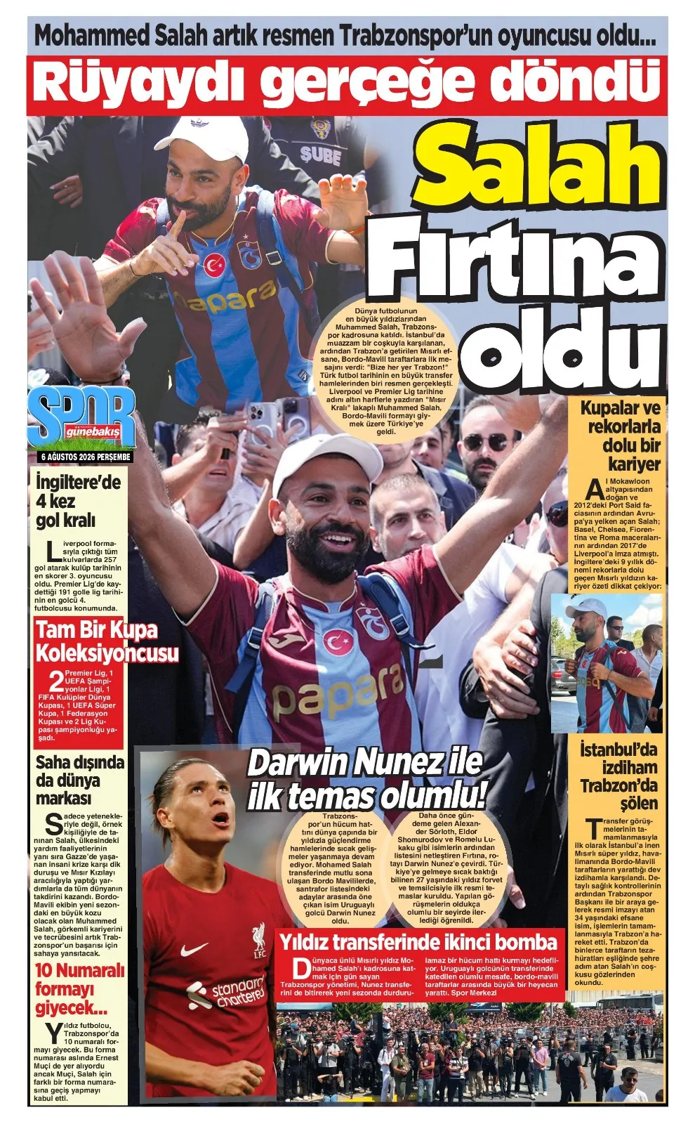 Trabzonspor'un Salah hamlesi yerel basını ayağa kaldırdı