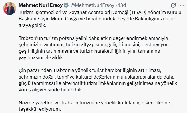 Trabzon turizmi için yeni stratejiler masaya yatırıldı