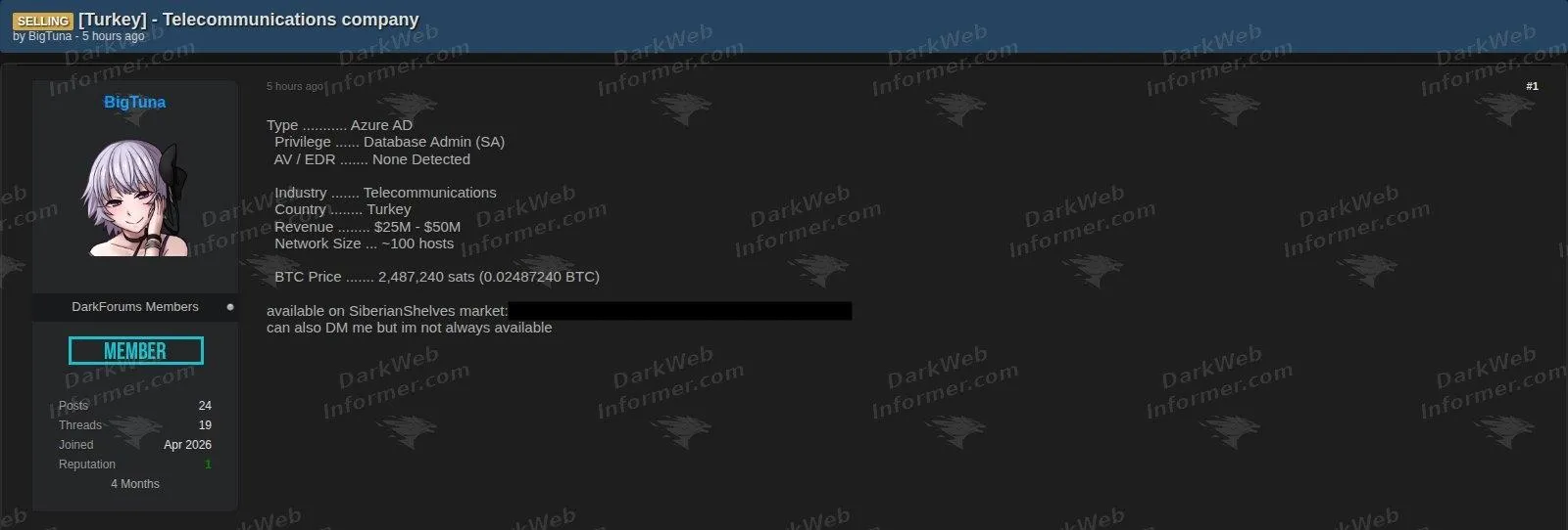 Türkiye’deki bir telekom şirketinin sistemlerine erişim sağlandı