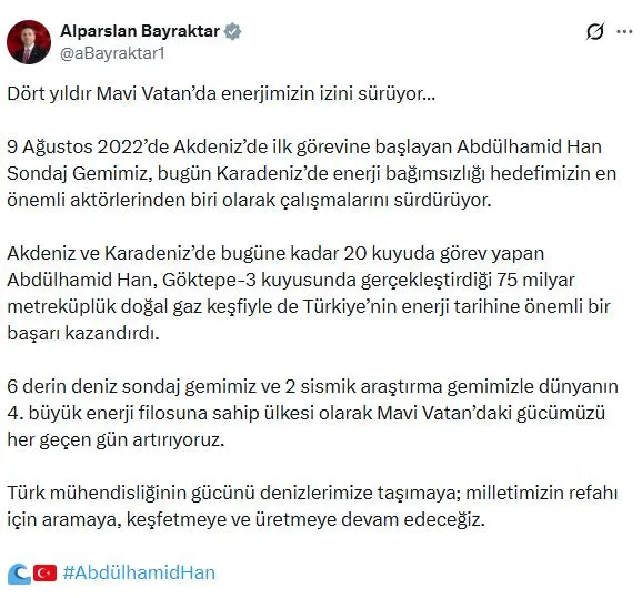 Abdülhamid Han gemisi Mavi Vatan’da dört yılı geride bıraktı