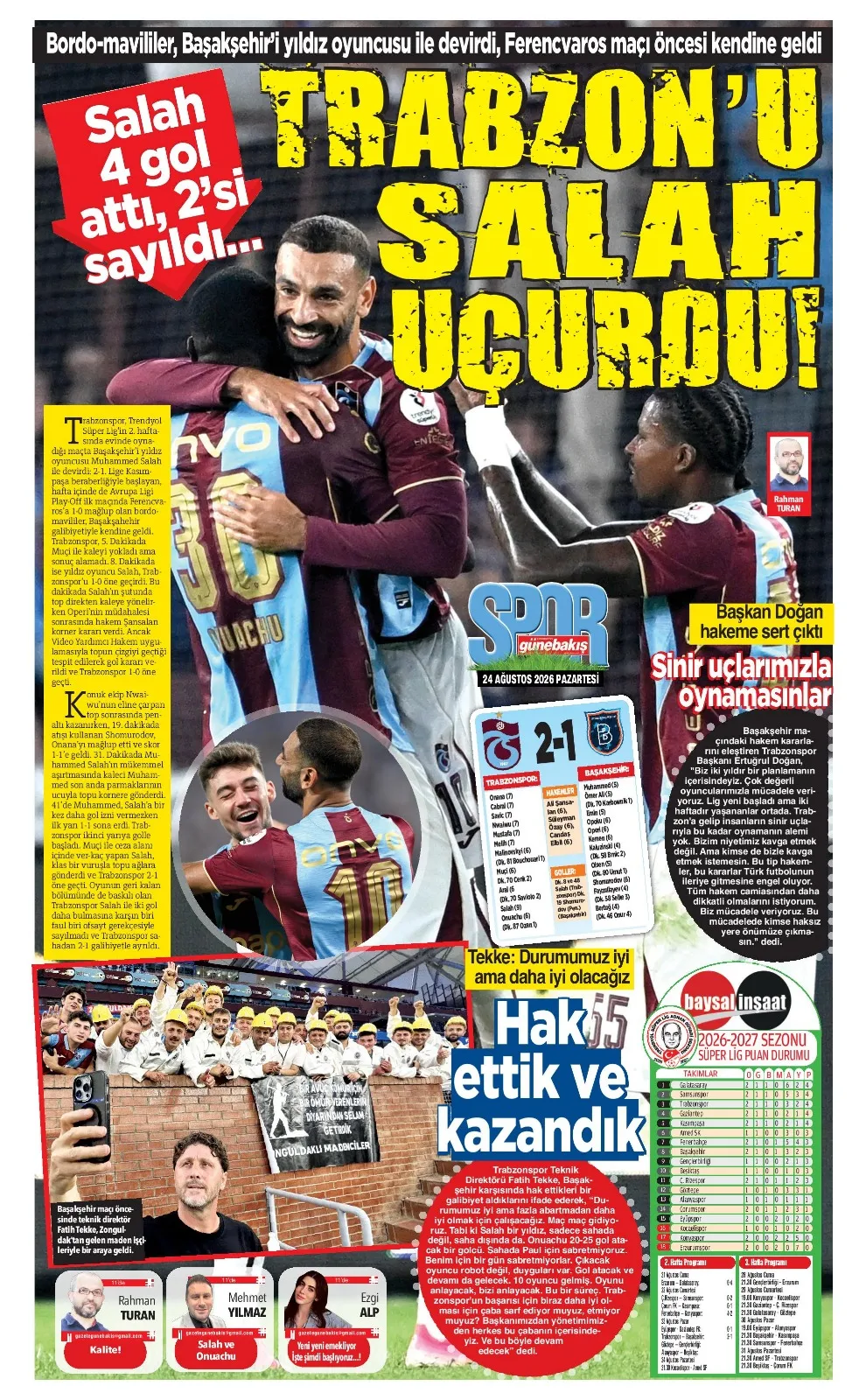 Trabzonspor’u 2 Gollük Salah Uçurdu, İlk Galibiyet Geldi
