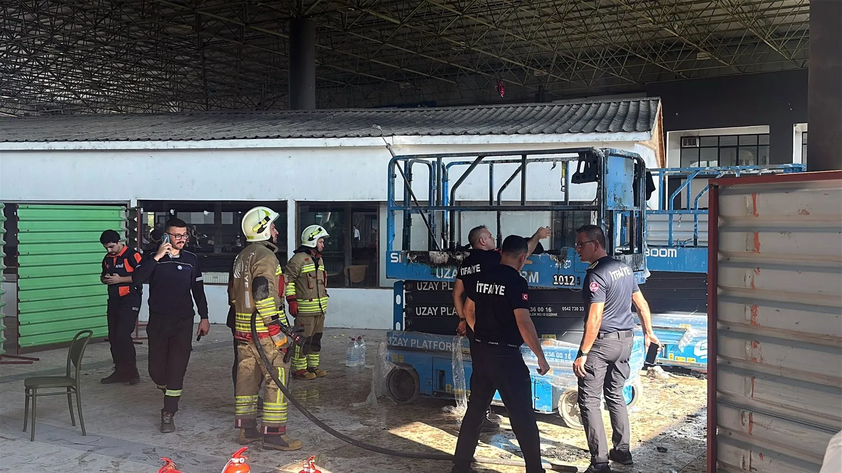 Edirne'de sepetli vinçte yangın Alev alan işçi 11 metreden atladı