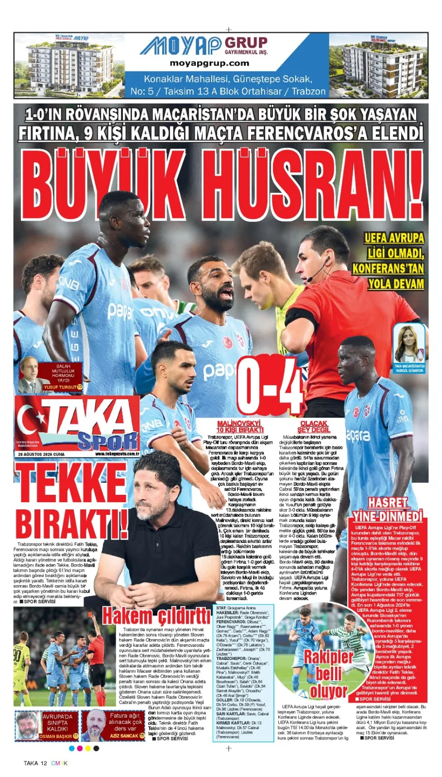 Trabzonspor’un Avrupa macerası Konferans Ligi’nde sürecek