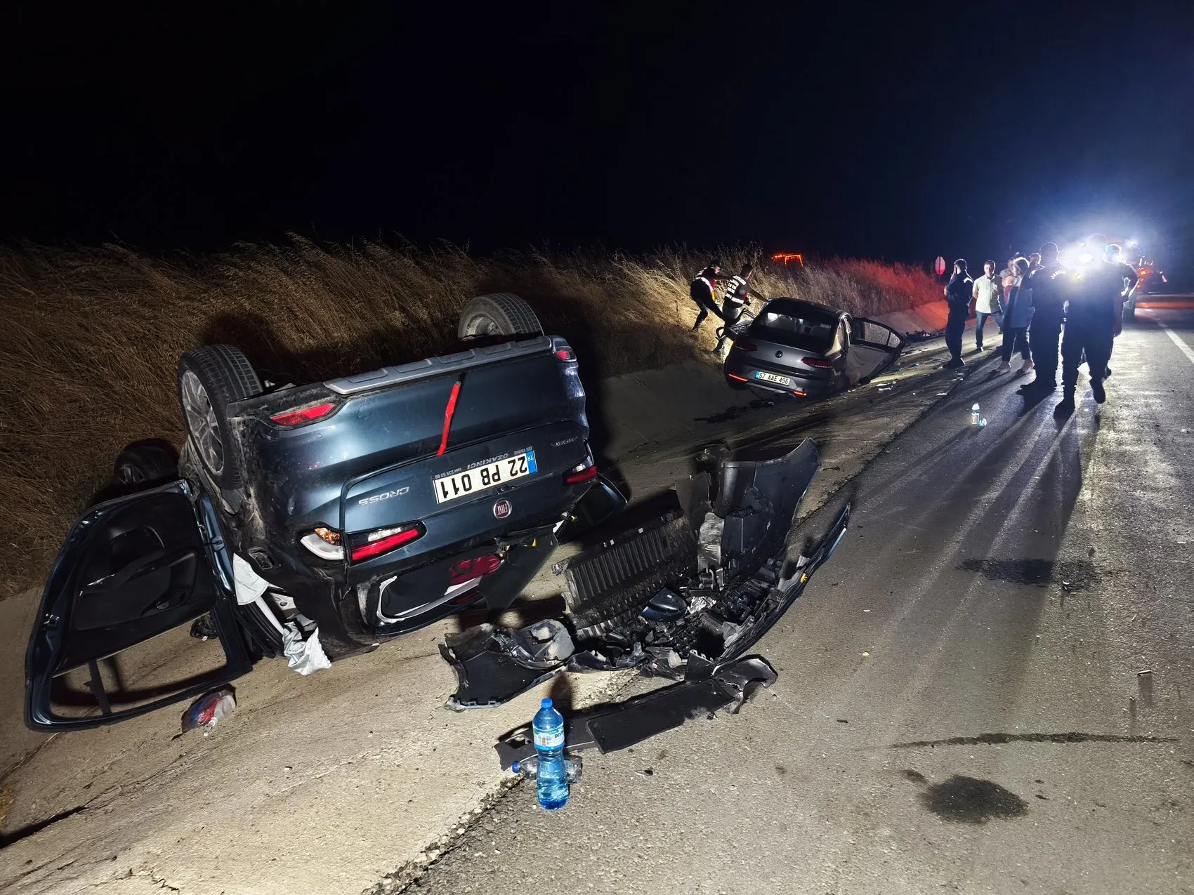 Edirne’de akşam saati feci kaza 9 kişi hastanelik oldu