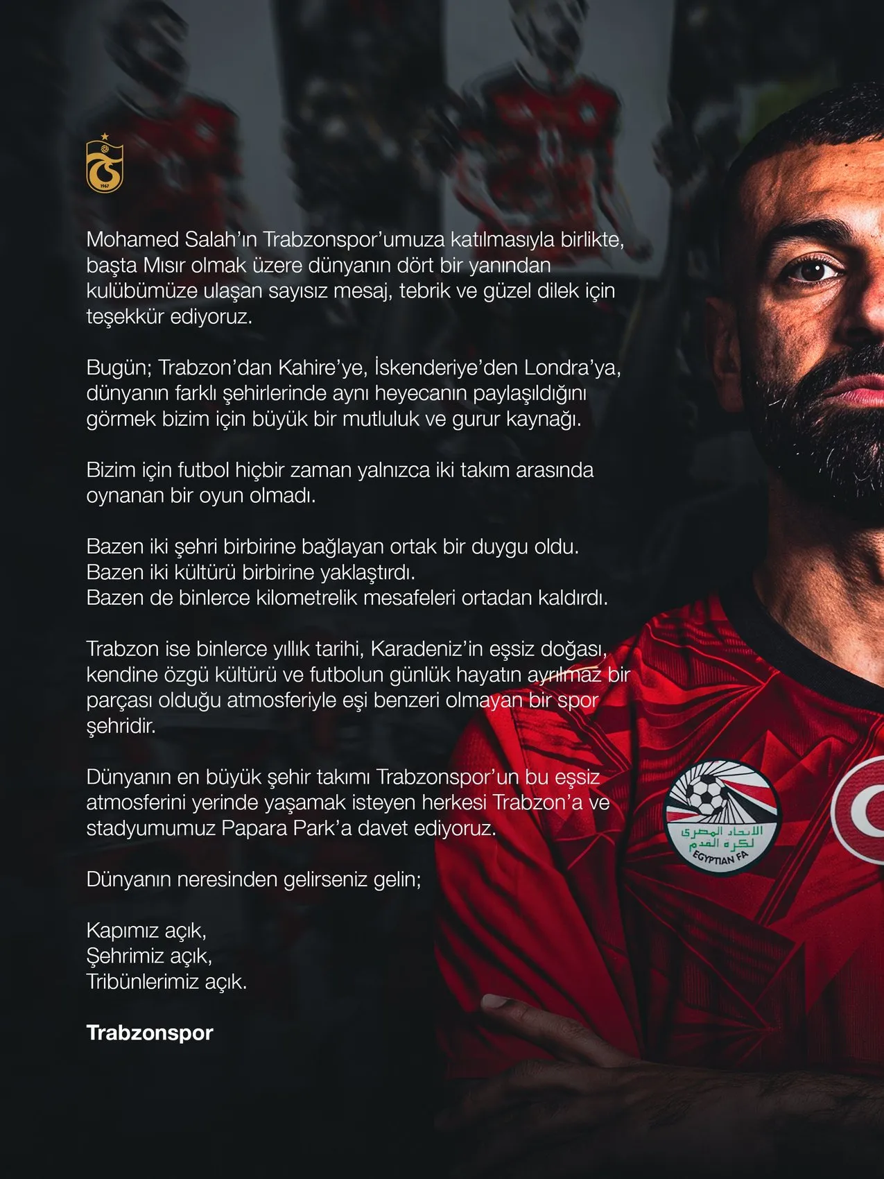 Trabzonspor Salah transferiyle dünyaya kapılarını açtı