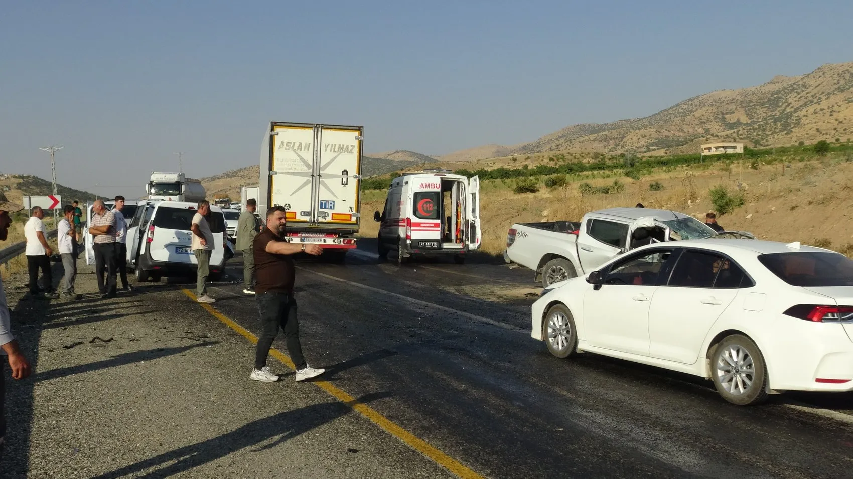 Batman Gercüş yolunda trafik kazası 7 kişi hastaneye kaldırıldı