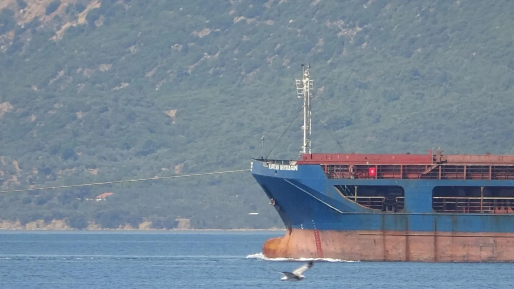 Çanakkale Boğazı'nda kargo gemisi paniği
