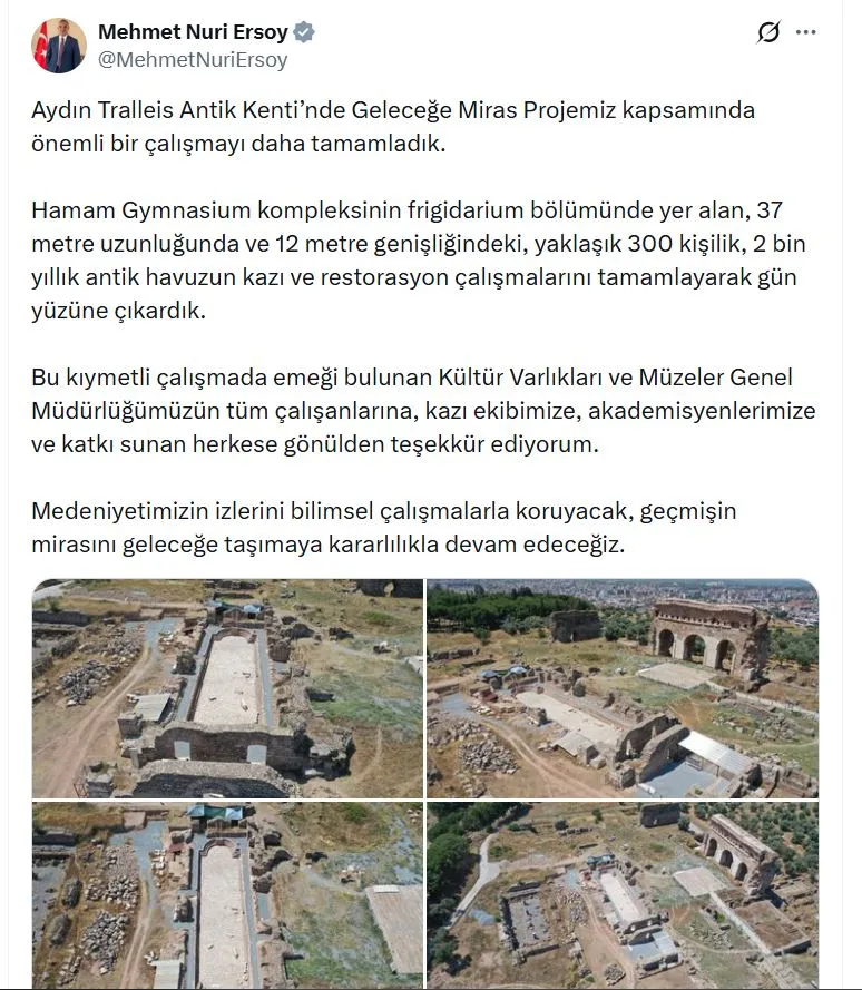 Aydın’da 2 bin yıllık dev havuz gün yüzüne çıktı