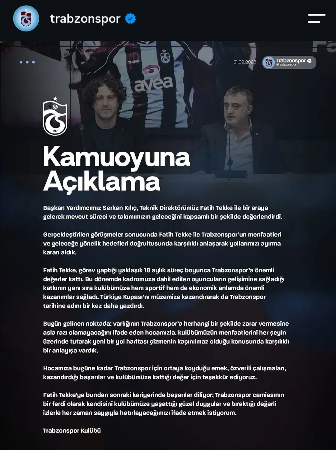 Trabzonspor'da Fatih Tekke dönemi resmen kapandı: Kupa zaferiyle başlayan süreç ayrılıkla noktalandı
