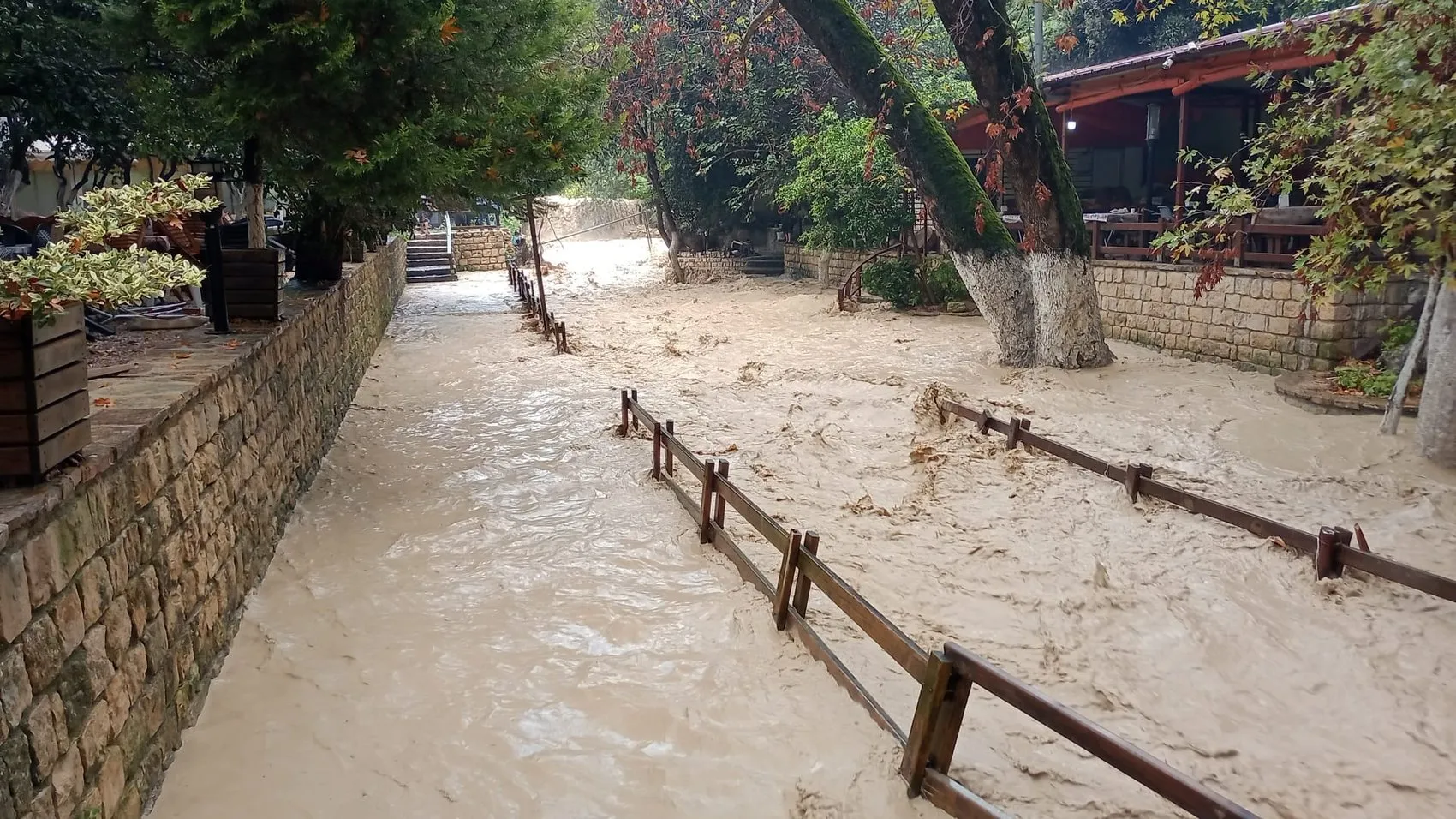 Samandağ'da kabus dolu sabah: Dereler taştı, iş yerlerini su bastı