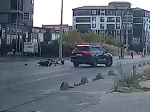 Keşan'da korkutan kaza anı saniye saniye kaydedildi