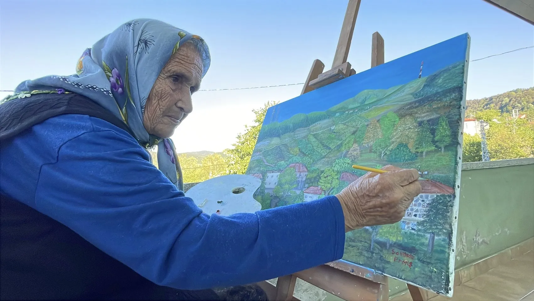 81 yaşında tuvalin başına geçti: Bob Ross'tan ilham aldı, şimdi ikinci sergisi için gün sayıyor