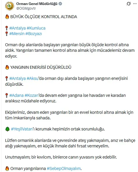 Bozyazı'da korkutan alevler: Ekiplerin zorlu mücadelesi sonuç verdi