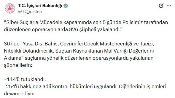 Sanal dünyada büyük temizlik: 36 ilde eş zamanlı siber operasyon