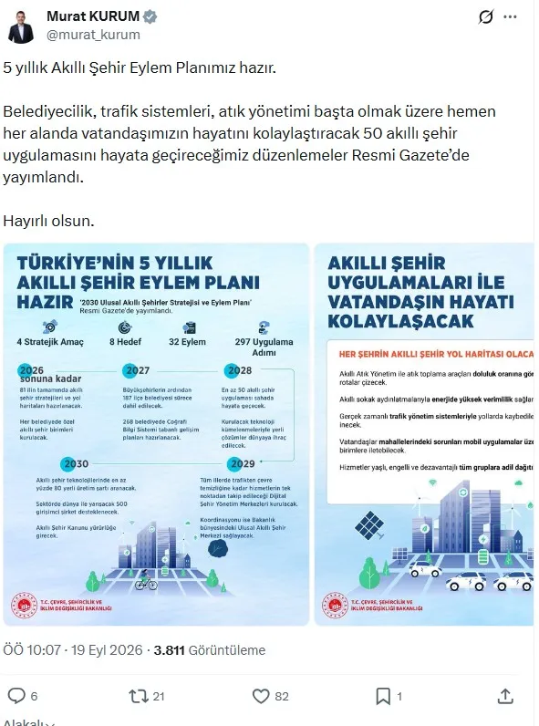 Şehirlerin dijital dönüşümünde devrim: 2030 yol haritası ile yerli teknoloji dönemi başlıyor