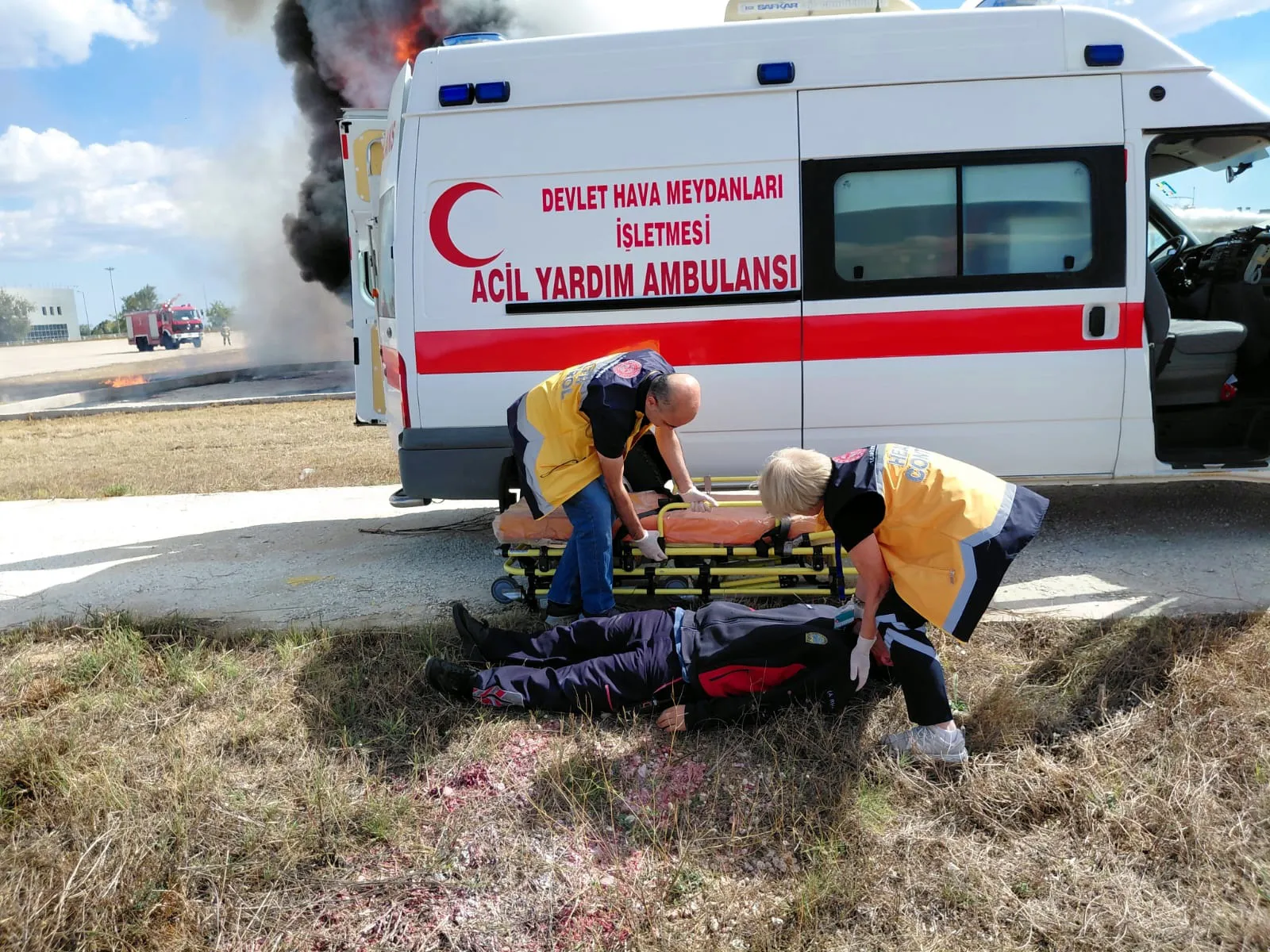 Çorlu Havalimanı'nda nefes kesen anlar: Uçak kazası senaryosu gerçeği aratmadı