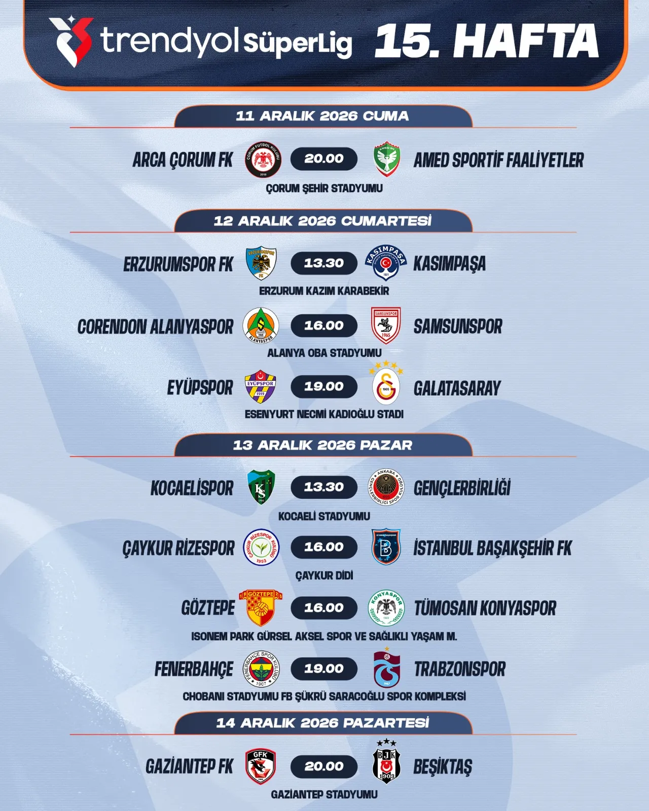 Süper Lig'de dev randevuların tarihleri netleşti: İşte futbolseverlerin beklediği o takvim