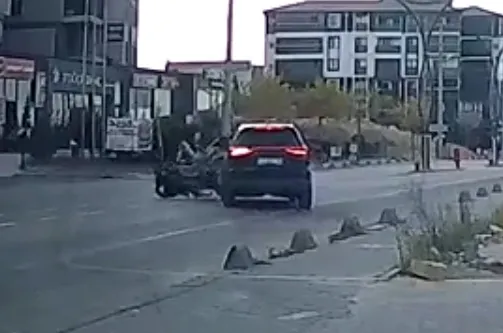 Keşan'da korkutan kaza anı saniye saniye kaydedildi