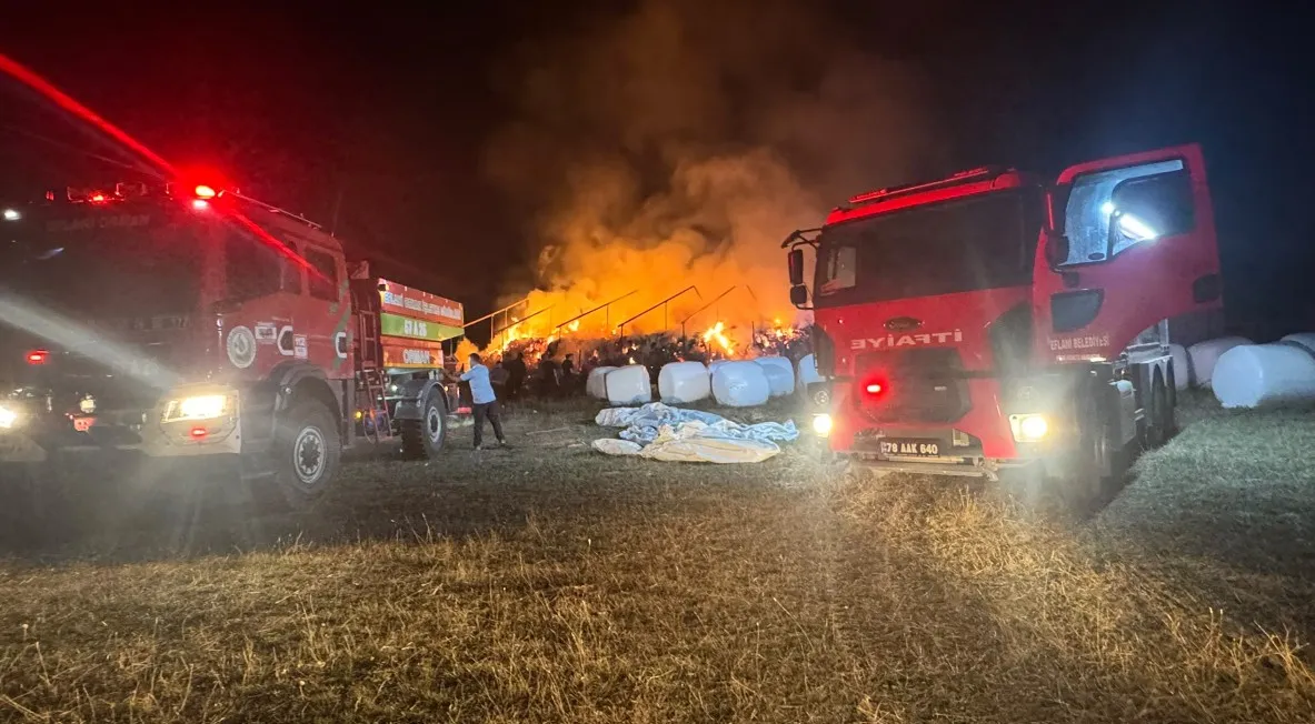 Alevler arasında kalan 10 ton buğday son anda kurtarıldı