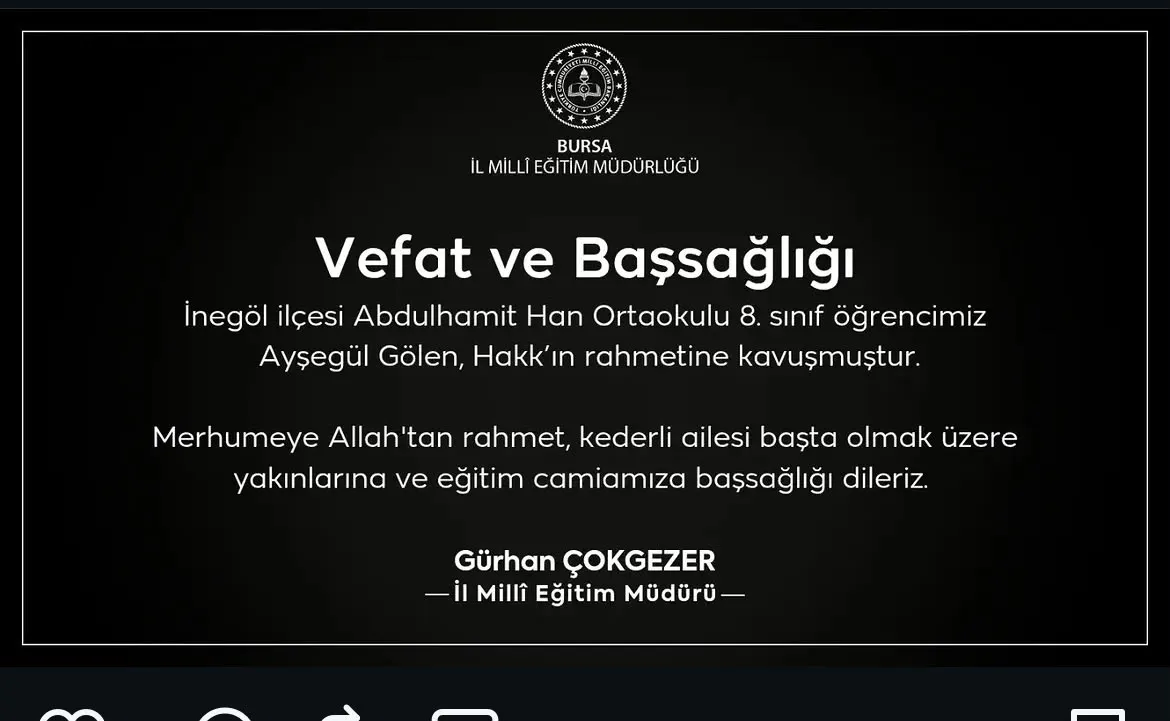 İnegöl'de yürek yakan veda: 13 yaşındaki Ayşegül son yolculuğuna uğurlandı