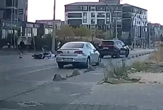 Keşan'da korkutan kaza anı saniye saniye kaydedildi