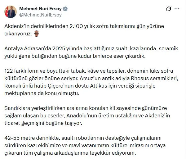 Akdeniz'in derinliklerinde 2100 yıllık sır: Antik dünyanın lüks sofraları gün yüzüne çıktı