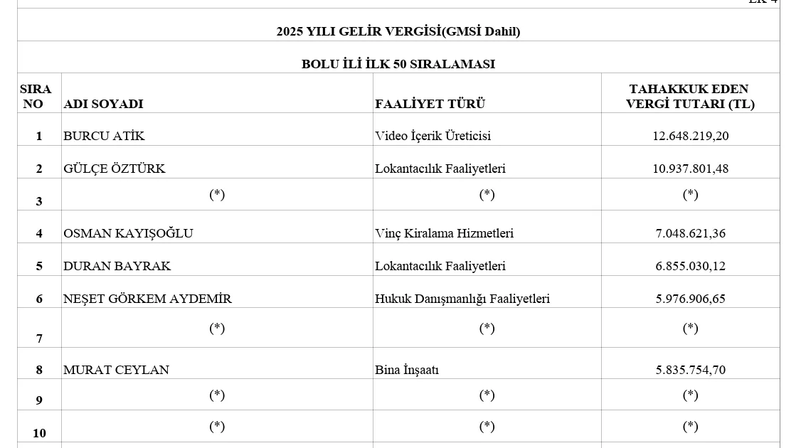 Dijital dünyanın zirvesindeki isim: Bolu'nun vergi şampiyonu yine değişmedi