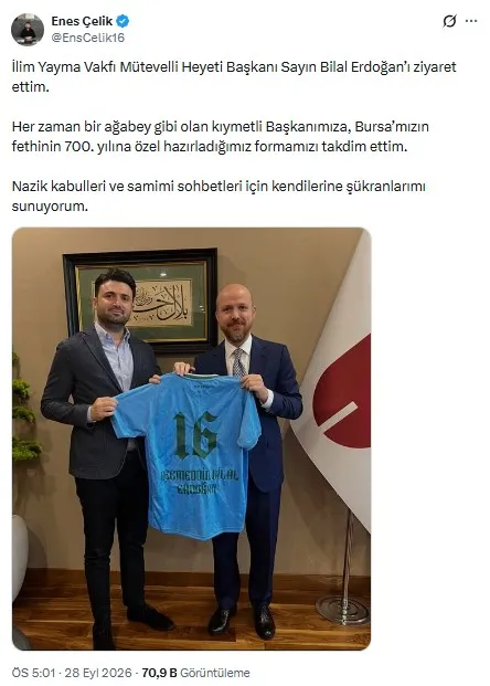 Yeşil Beyazlılardan Bilal Erdoğan'a Anlamlı Hediye