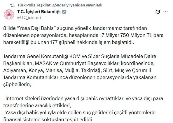 17 milyar liralık devasa bahis ağı çökertildi: 8 ilde eş zamanlı baskın