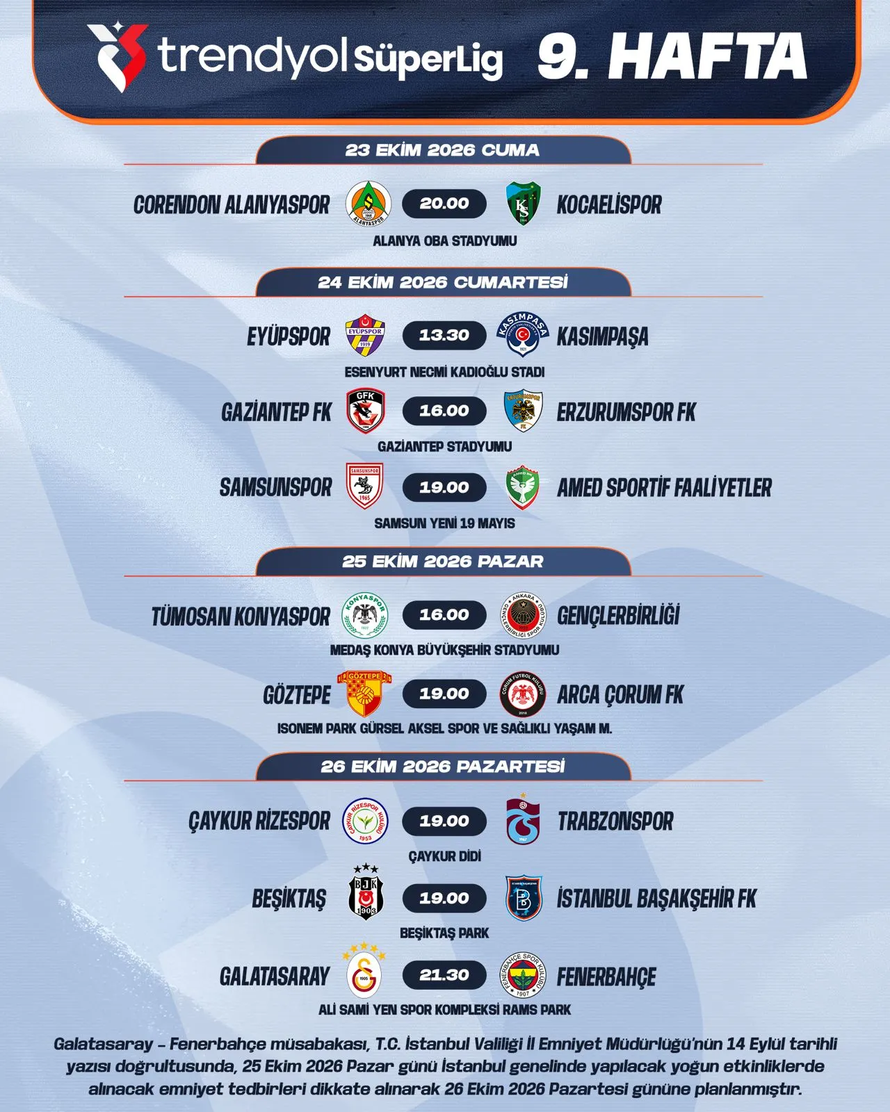 Süper Lig'de dev randevuların tarihleri netleşti: İşte futbolseverlerin beklediği o takvim